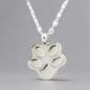 Cremation Necklace Paw Print In Stainless Steel