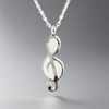 Silver Cremation Necklace With Treble Clef