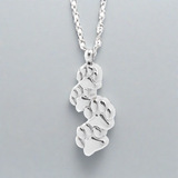 Stainless Steel Cremation Necklace With Paw Prints