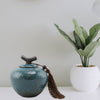 Turquoise Ceramic Cremation Urn In Extra Small