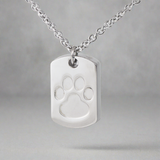 Paw Print Cremation Dog Tag Pendant