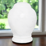 Ringed Natural Marble Cremation Urn in Large