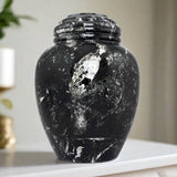 Noire Black Marble Memorial Urn in Large