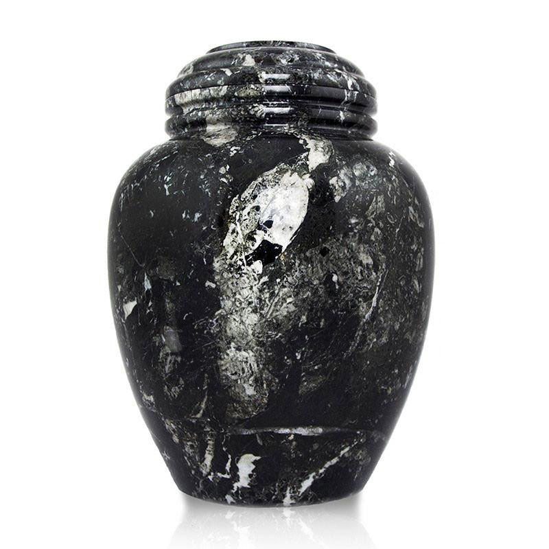 Noire Black Marble Memorial Urn in Large