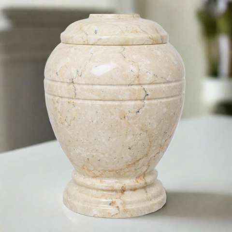 Ringed Alluvium Marble Cremation Urn - Extra Small