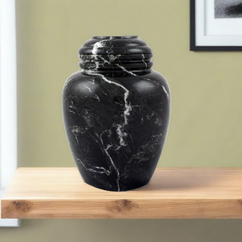 Noire Marble Cremation Urn- Extra Small