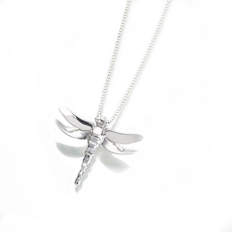 Silver Dragonfly Memorial Necklace