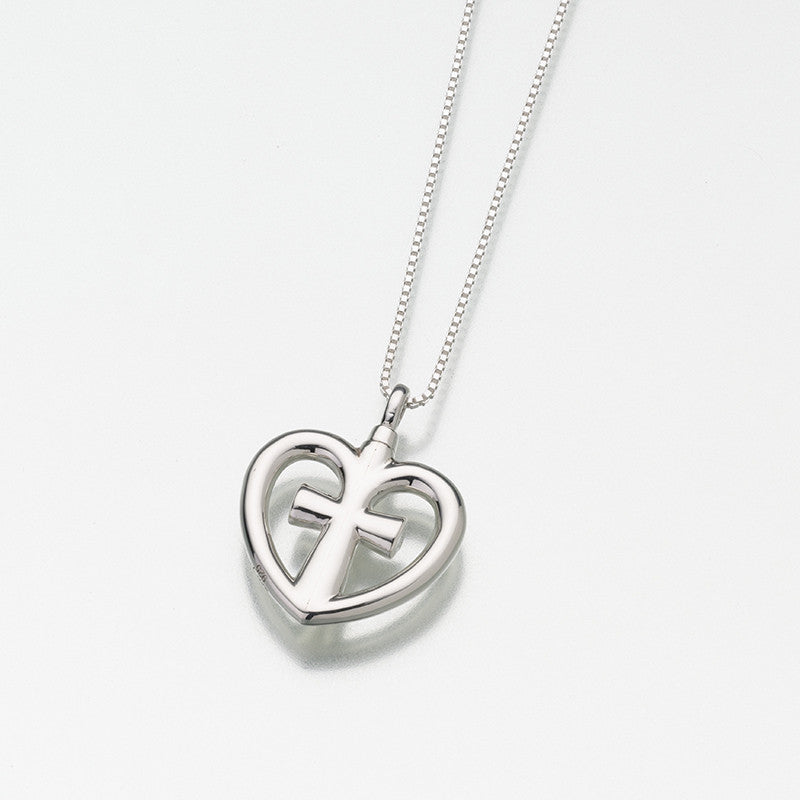 Heart and Cross Ash Necklace