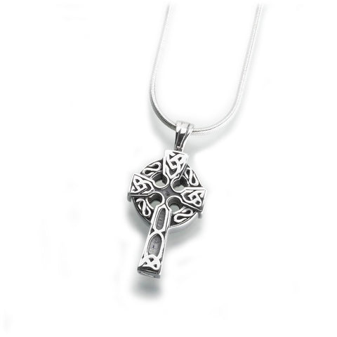 Celtic Cross Cremation Pendant in Sterling Silver