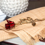 Crimson Red Rose Stem Keepsake Urn for Ashes Lifestyle