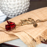 Crimson Red Rose Stem Keepsake Urn for Ashes Lifestyle