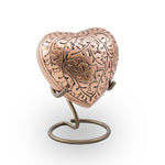 Copper Oak Cremation Keepsake Heart