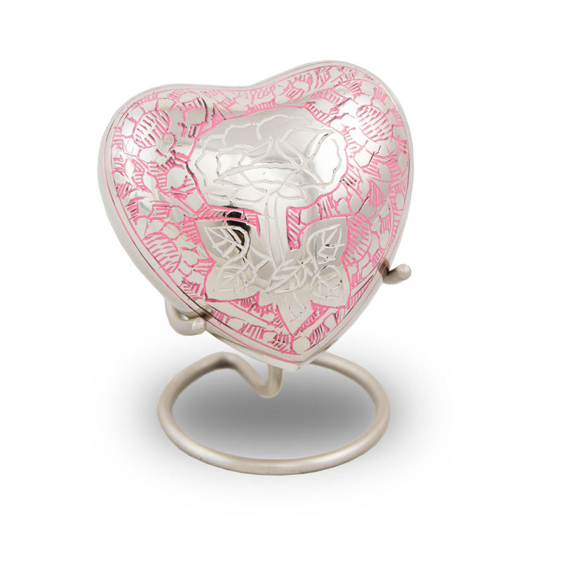 Rose Cremation Keepsake Heart