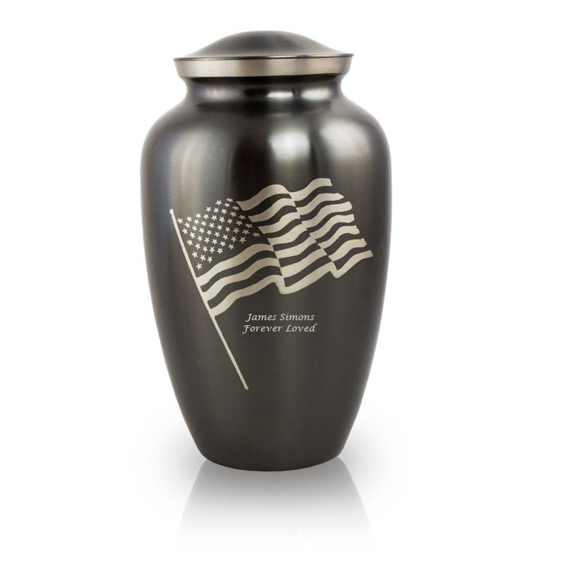 Waving Flag Cremation Urn