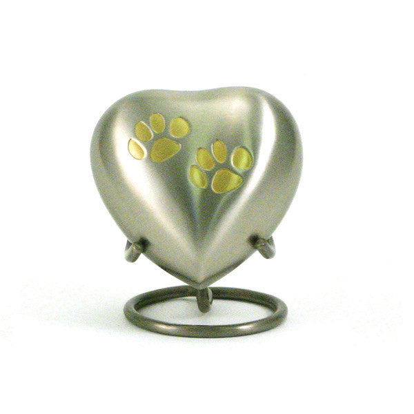 Odyssey Pet Paw Heart Keepsake - Pewter