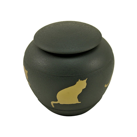 Silhouette Cat Cremation Urn - Shale