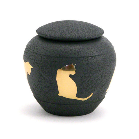 Silhouette Cat Cremation Urn - Shale