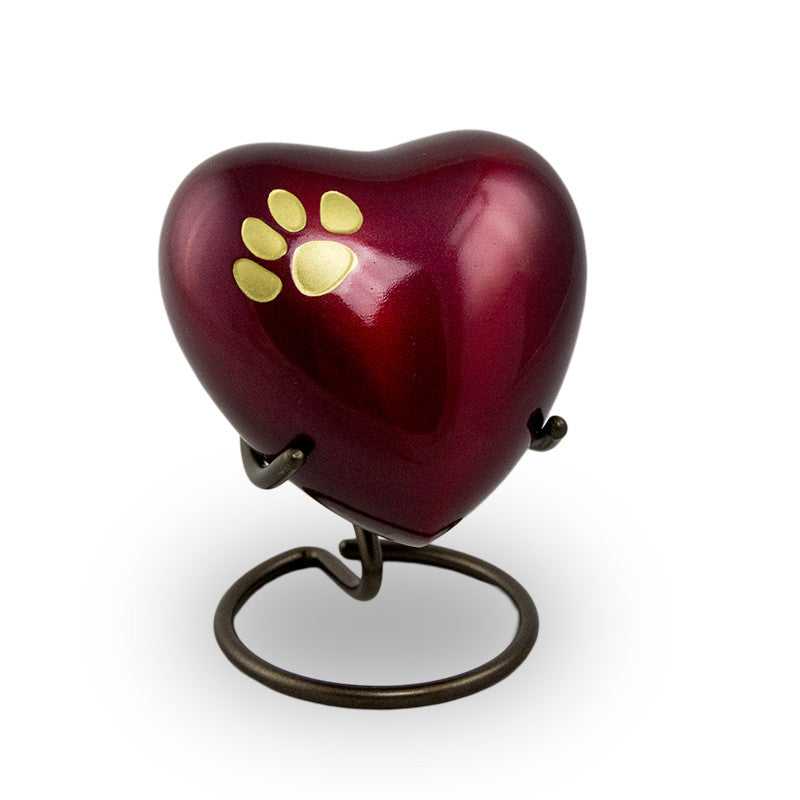 Odyssey Pet Paw Heart Keepsake - Crimson