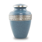 Large Brass Cremation Urn - Evening Blue
