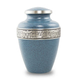 Large Brass Cremation Urn - Evening Blue