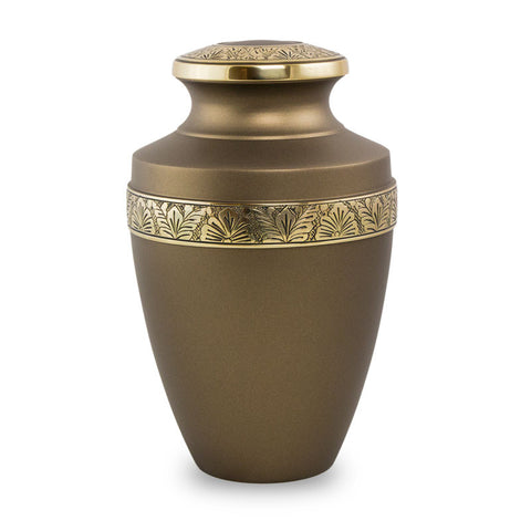 Floral Grecian Cremation Urn - Bronze