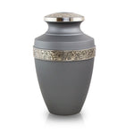 Floral Grecian Cremation Urn - Pewter