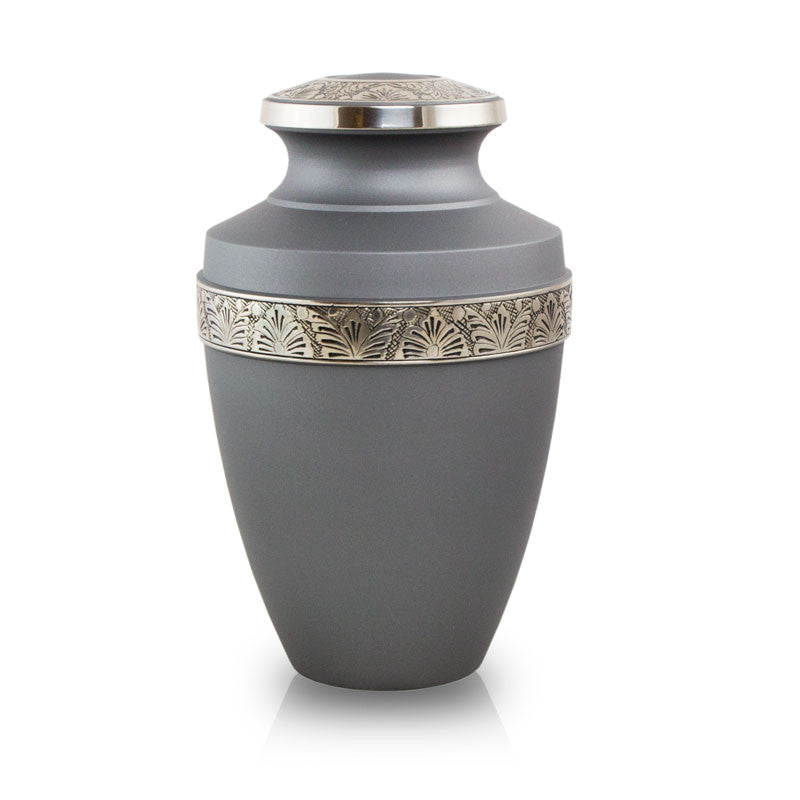 Floral Grecian Cremation Urn - Pewter