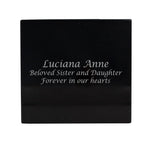 Black Marble Box Cremation Urn with Engraving