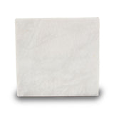 Natural white marble cremation urn with grey veining front image.