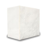 Natural white marble cremation urn with grey veining main image.