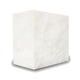 Natural white marble cremation urn with grey veining main image.