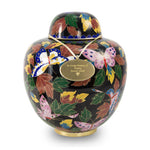 Butterfly Forest Cloisonne Cremation Urn