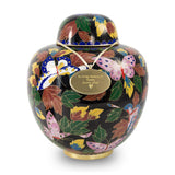 Butterfly Forest Cloisonne Cremation Urn