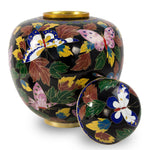 Butterfly Forest Cloisonne Cremation Urn
