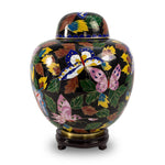 Butterfly Forest Cloisonne Cremation Urn