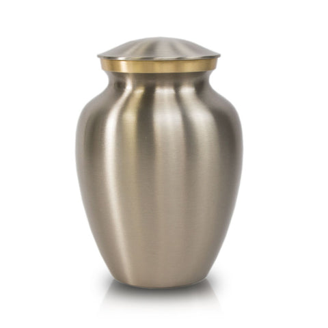 Handsome Pewter Cremation Urn in Small