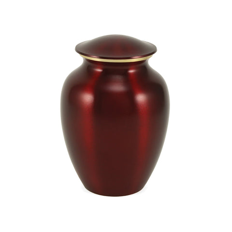 Medium Brass Crimson Pet Cremation Urn