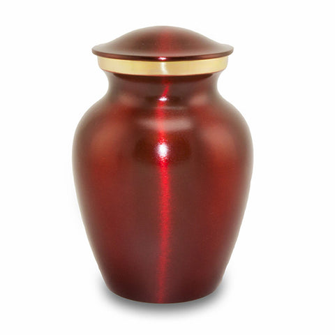 Medium Brass Crimson Pet Cremation Urn