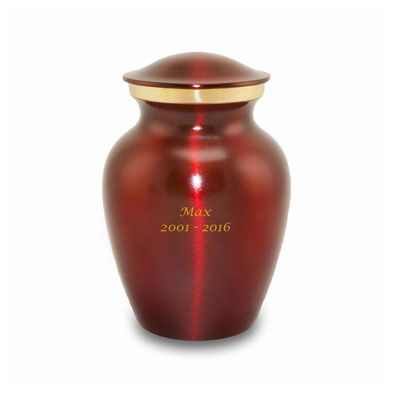 Brass Crimson Pet Cremation Urns - Small