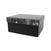 Modern Green and Black Marbled Glass Cremation Urn Box - Large