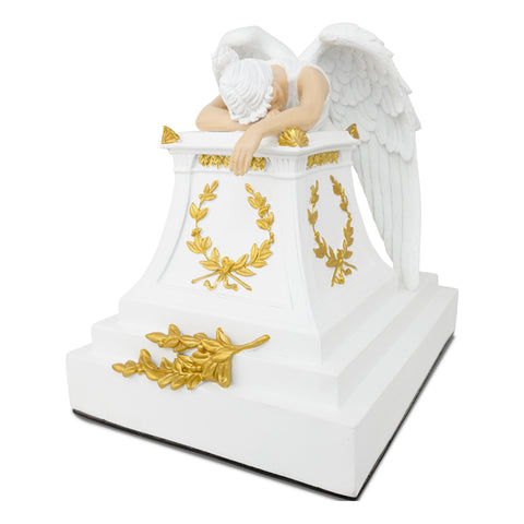 Gold Accents Weeping Angel Cremation Urn - Large