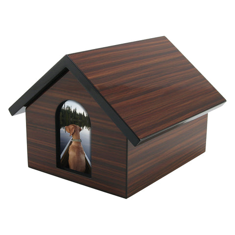 Dog House Cremation Keepsake Box - Brown