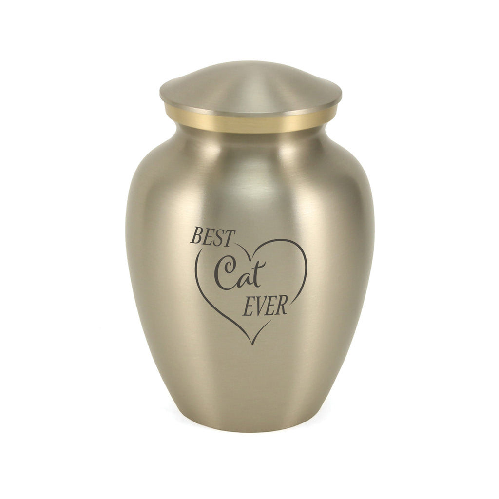Classic Expressions: "Best Cat Ever" Pewter Pet Urn In Petite