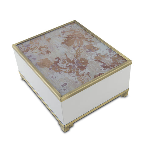 Autumn Leaves Modern Glass Cremation Urn Box - Large