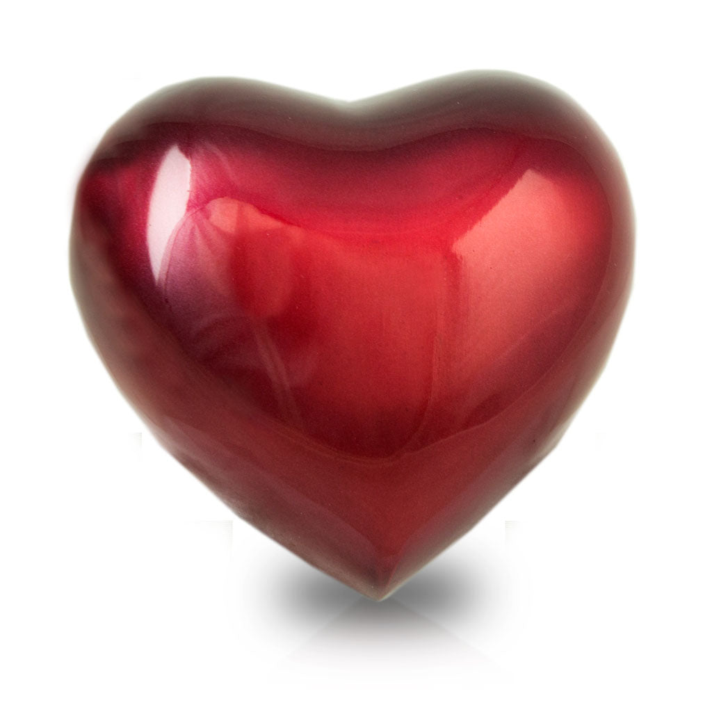 Arielle Heart Urn Keepsake in Ruby Red