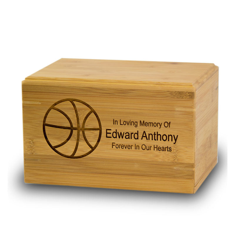 Basketball Bamboo Box Cremation Urn