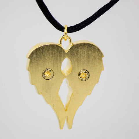 Gold Angel Wings Cremation Urn Pendant