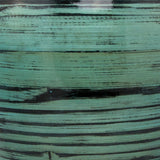 Tall Bamboo Cremation Urn- Black Lined Blue