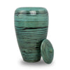 Tall Bamboo Cremation Urn- Black Lined Blue