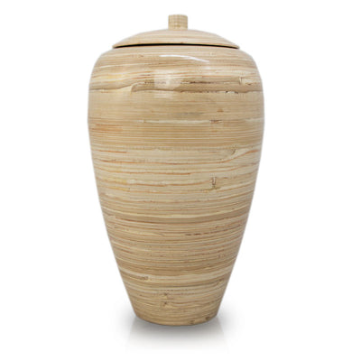 Tall Bamboo Cremation Urn- Natural